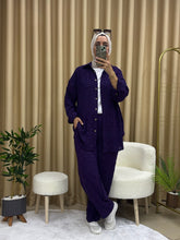 DESENLİ GÖMLEK TAKIM MOR