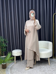 GAMZEM TUNİK PANTOLON TAKIM BEJ