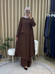 İLKİM ÖZEL TASARIM TUNİK TAKIM KAHVERENGİ