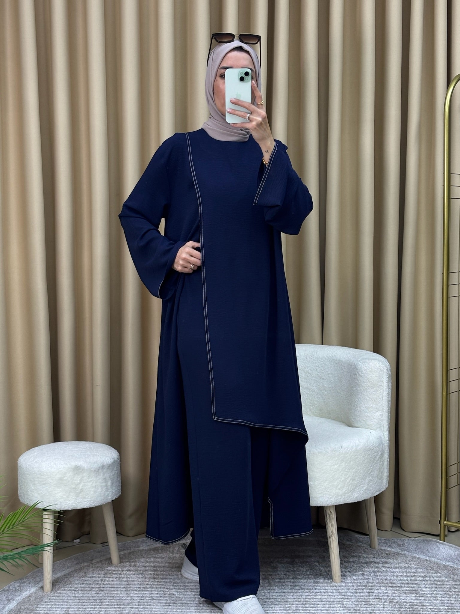 GAMZEM TUNİK PANTOLON TAKIM BEJ