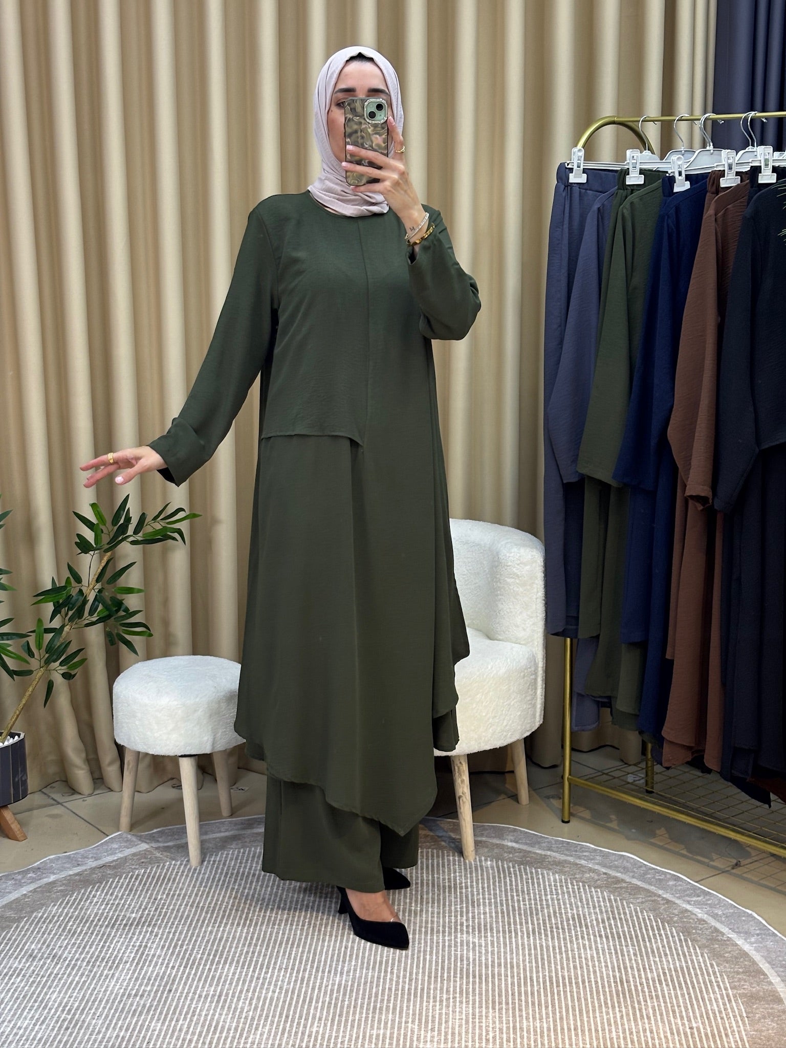 İLKİM ÖZEL TASARIM TUNİK TAKIM KAHVERENGİ