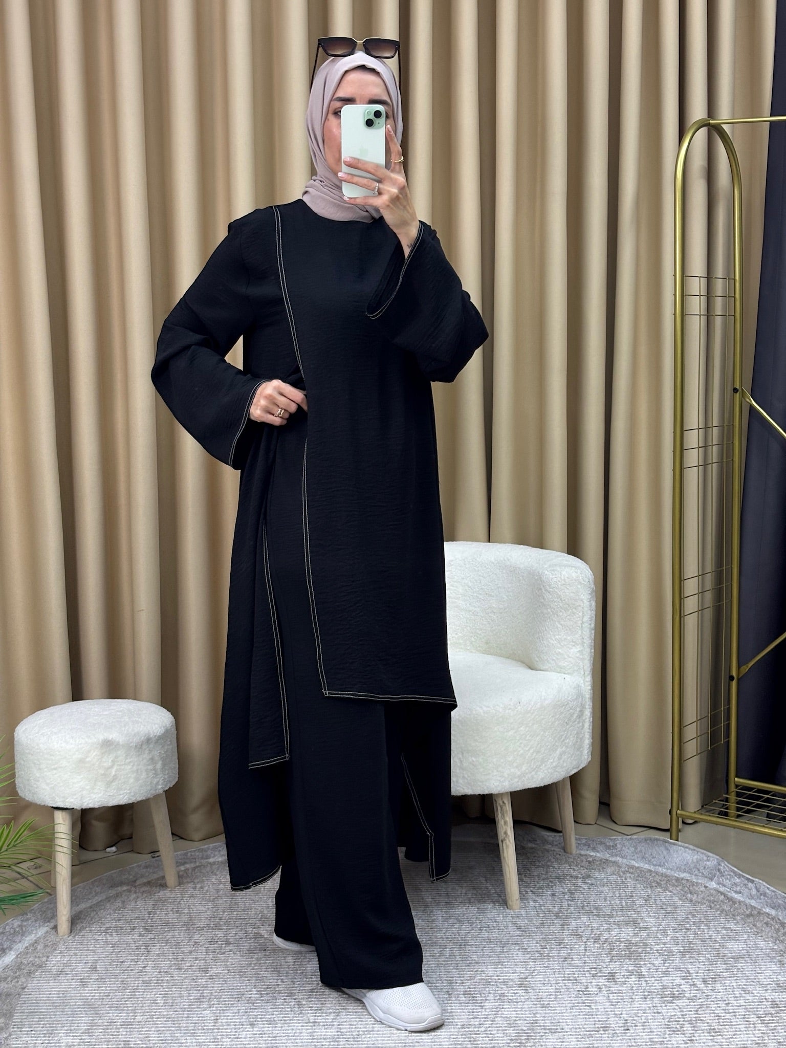 GAMZEM TUNİK PANTOLON TAKIM BEJ