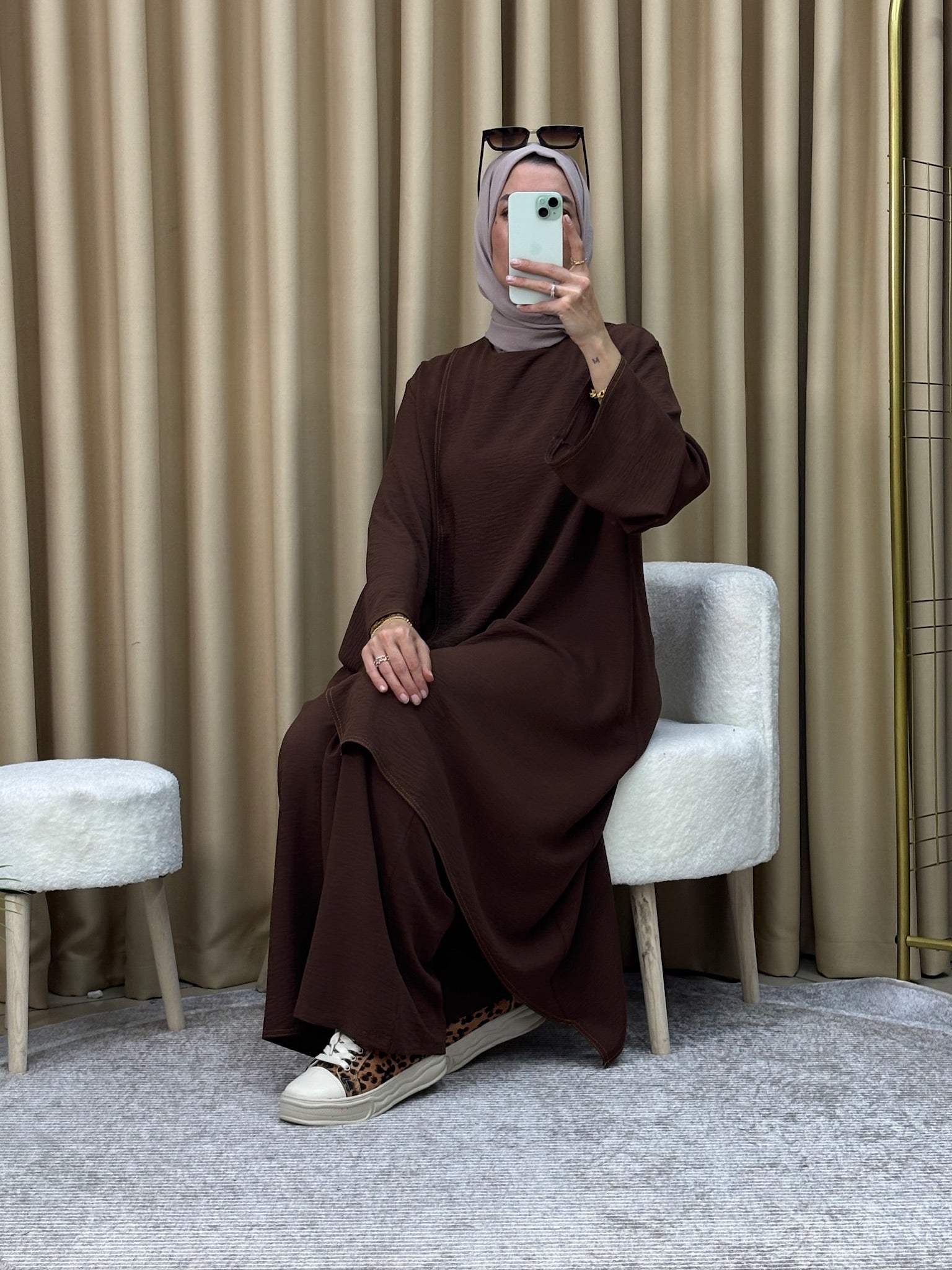 GAMZEM TUNİK PANTOLON TAKIM ACIKAHVE