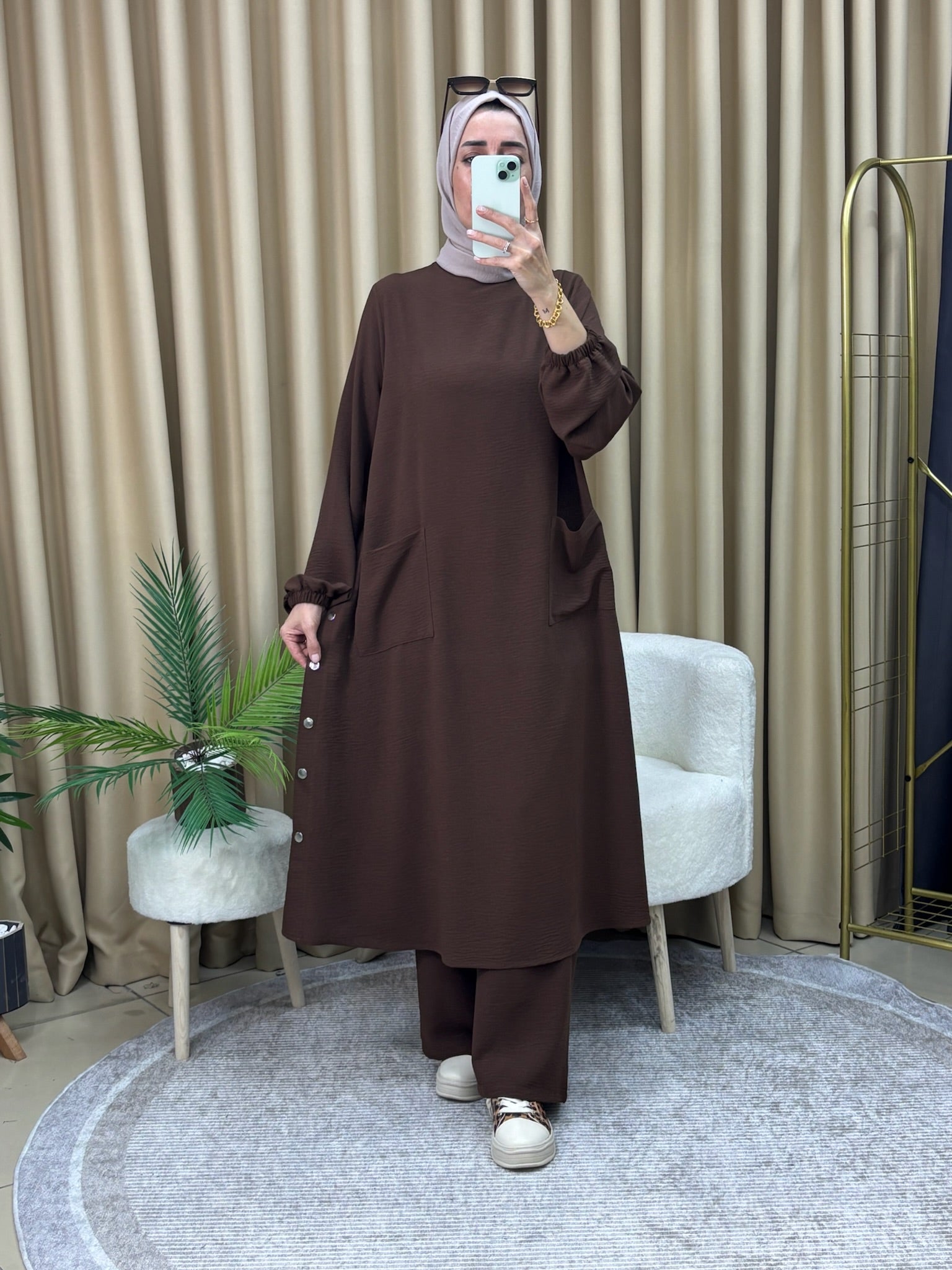 HEM SPOR HEM ŞIK TAKIM KAHVERENGİ