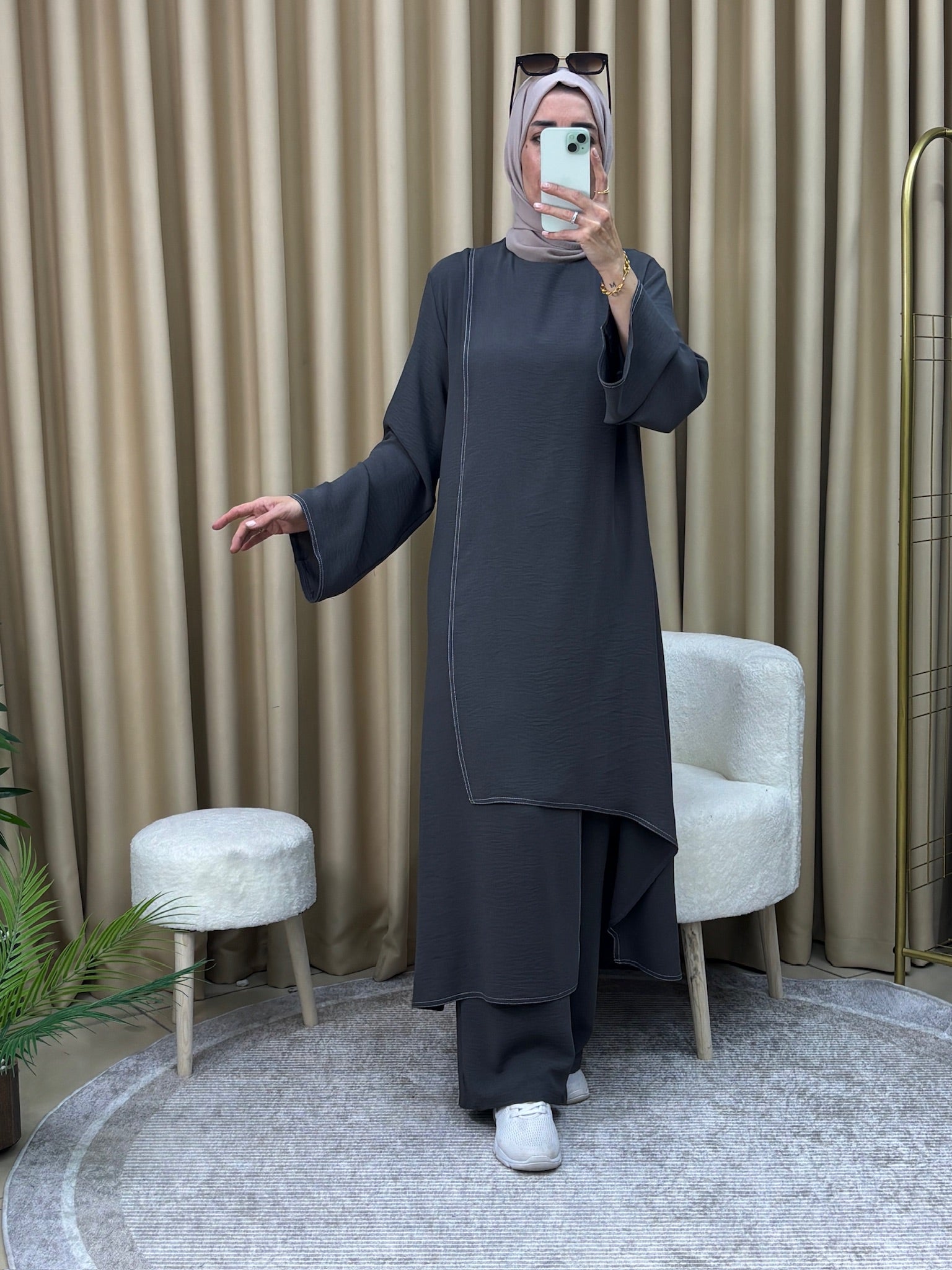 GAMZEM TUNİK PANTOLON TAKIM ANTRASİT