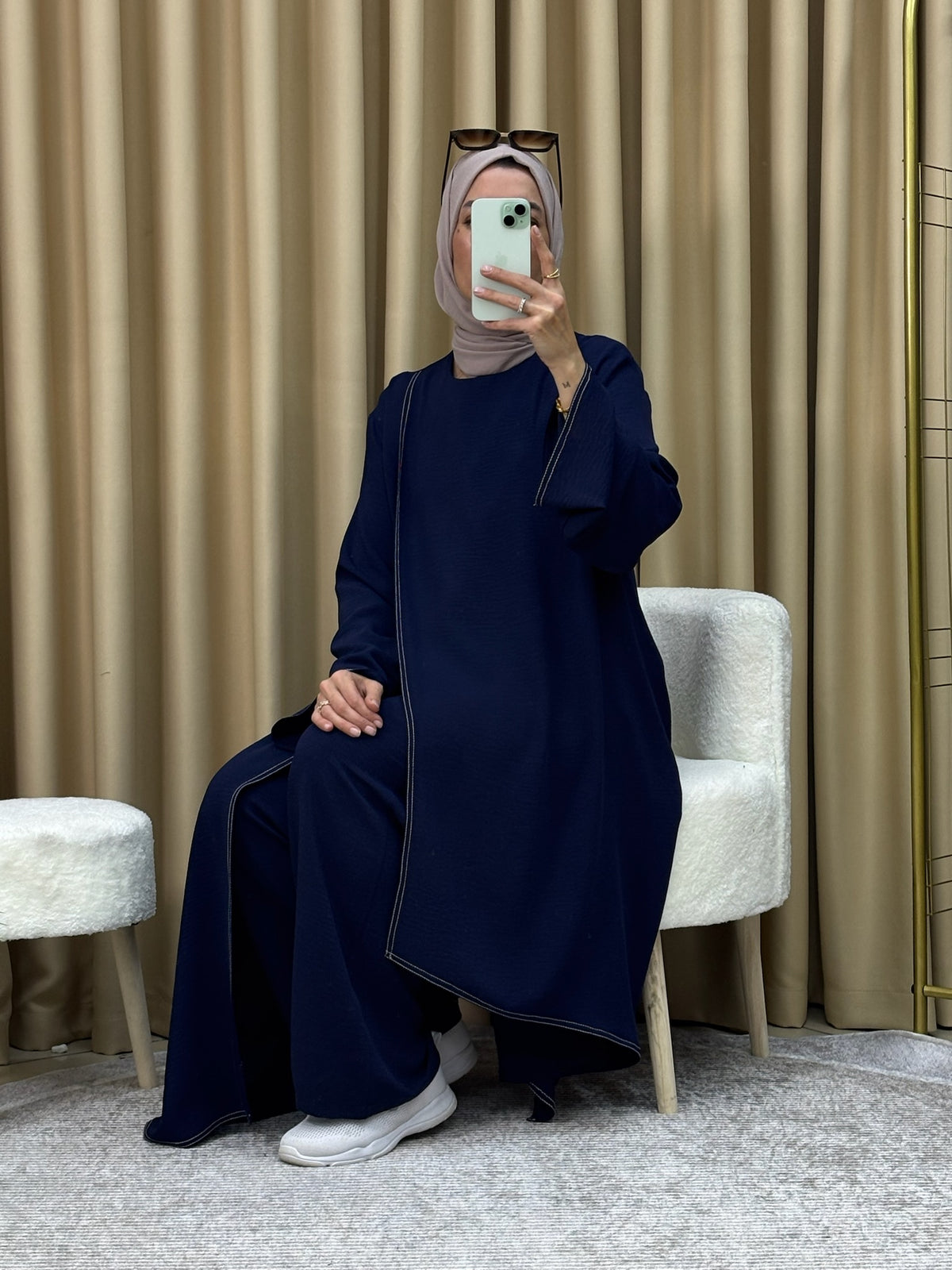 GAMZEM TUNİK PANTOLON TAKIM LACİVERT